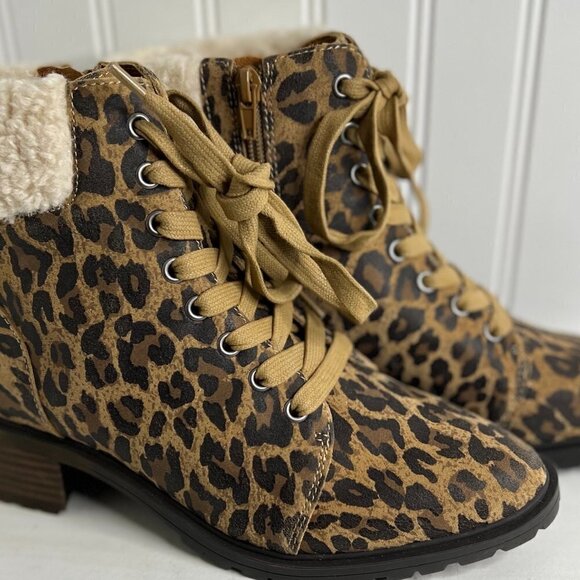 Lucky Brand Jacenia Ankle Boots Leopard/Natural Size 8.5 - Picture 1 of 7